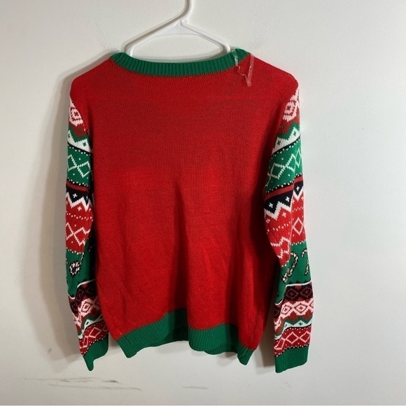 Ugly Christmas Sweater NEW Large Cat Red Green Fresh Out of Falalas Red Green - Picture 8 of 8